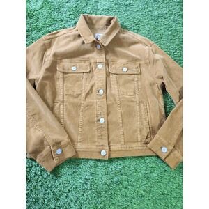 J Crew Jacket Mens Small Brown Stretch Corduroy Trucker Button SM